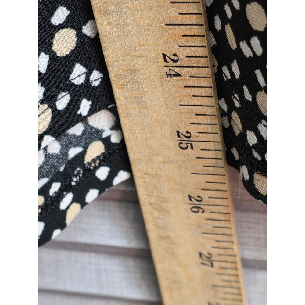 Worthington Blouse Plus Size 3X Black Polka Dot V-Neck Empire Waist Stretch Top - Picture 6 of 6